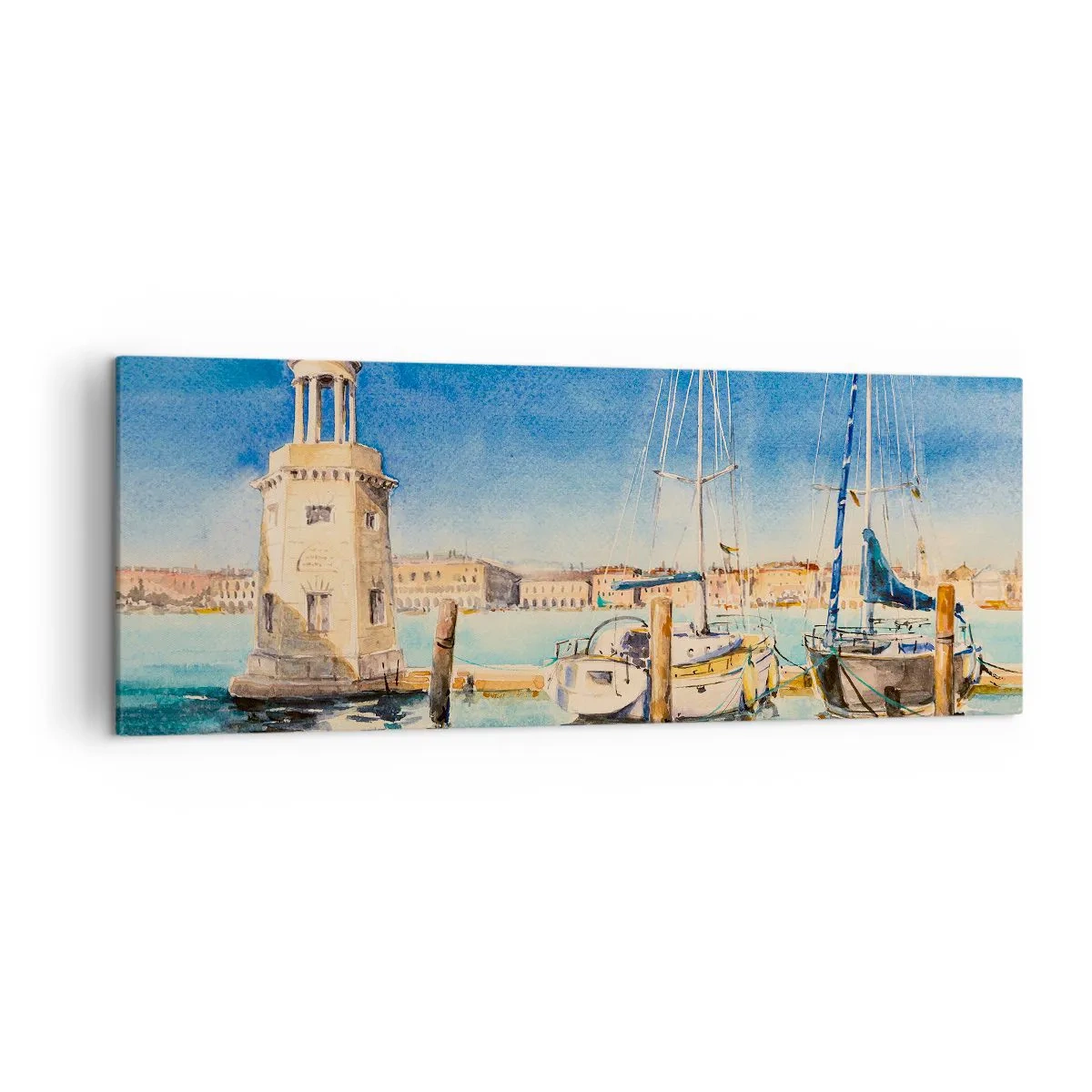 Obraz na plátně - Slunečná laguna - 140x50 cm
