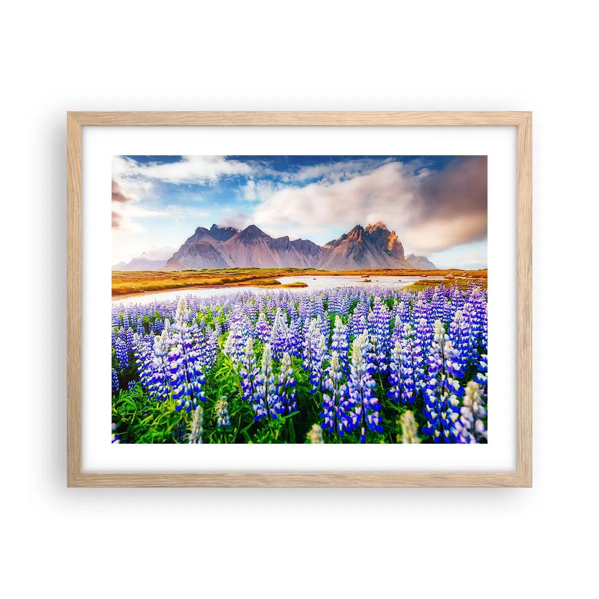 Plakát v rámu světlý dub - Síla a přísnost vedle mírnosti - 50x40 cm