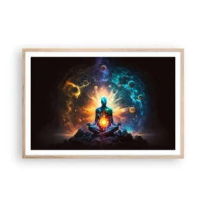 Plakát v rámu světlý dub - Vesmírný klid - 91x61 cm