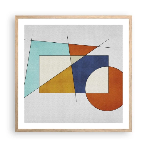 Plakát v rámu světlý dub - Abstrakce: modernistická zábava - 60x60 cm