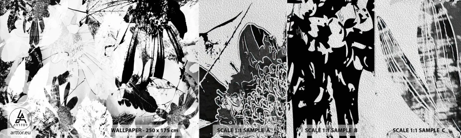 Vzor Fototapety Premium Sand - Podzim v negativu - Abstrakce, Květiny, Grafika - 100x30 cm