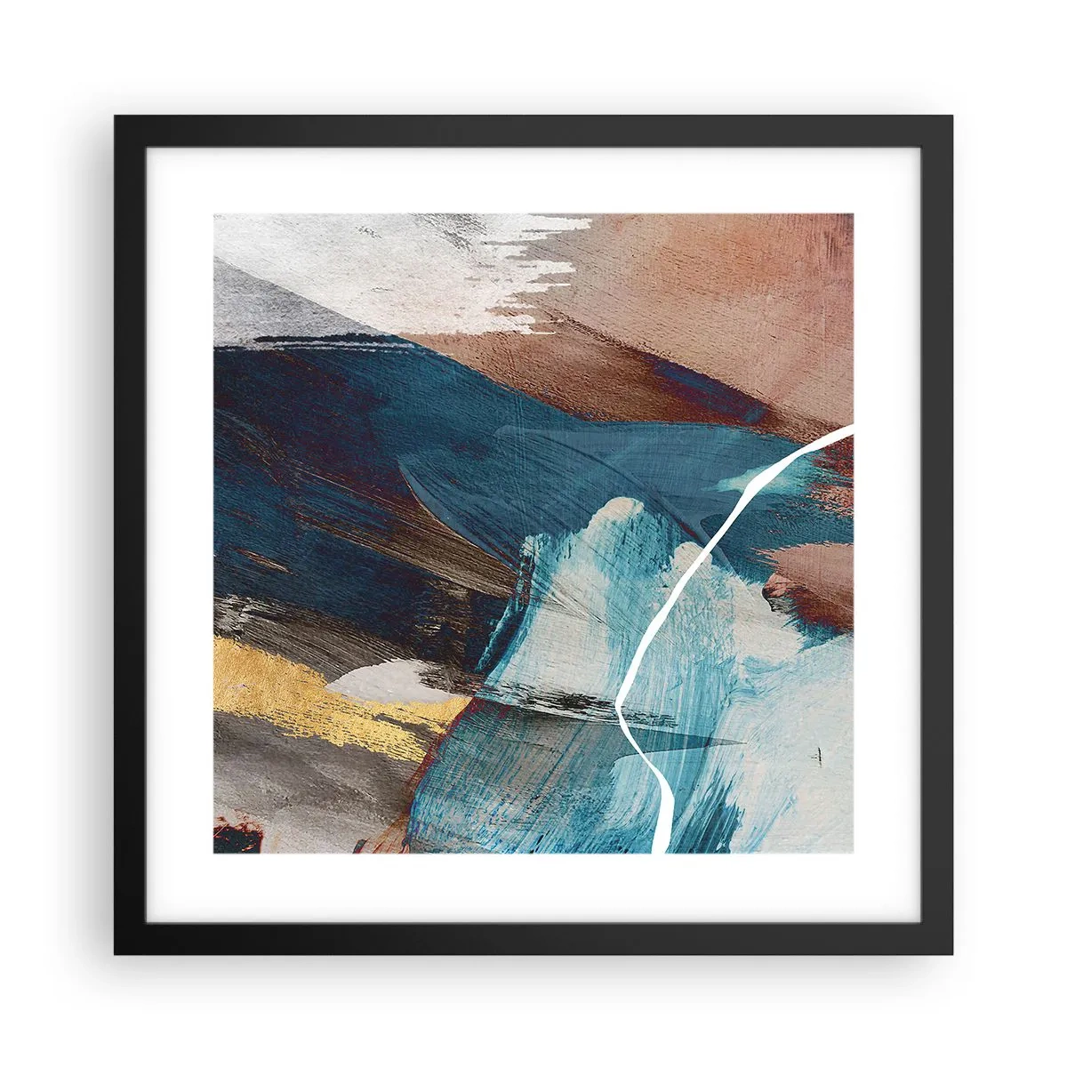 Plakát v černém rámu - Na plno a s energií - 40x40 cm