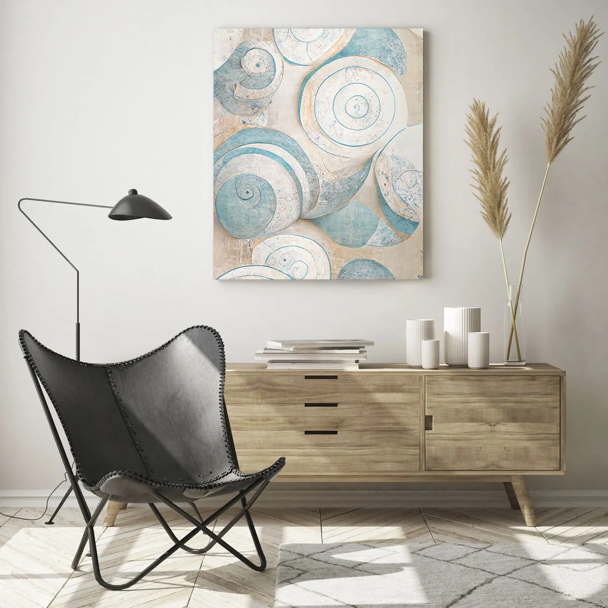 Obraz na skle - Co skrývá mušle? - 70x100 cm