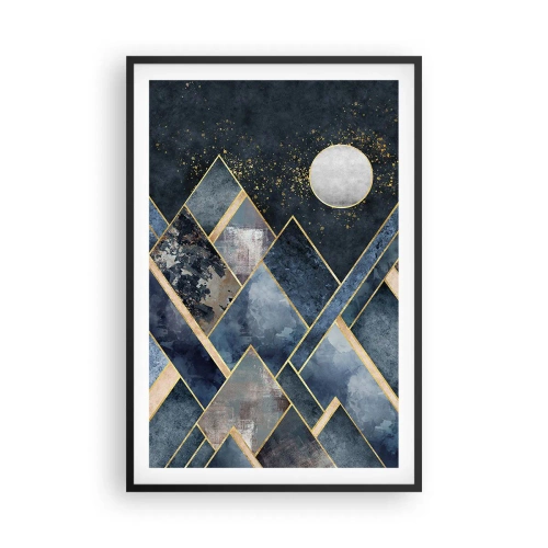 Plakát v černém rámu - Geometrická krajina - 61x91 cm