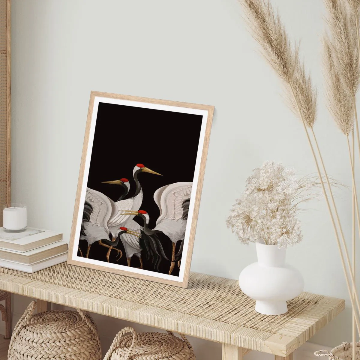 Plakát v rámu světlý dub - Ptačí záležitosti - 61x91 cm