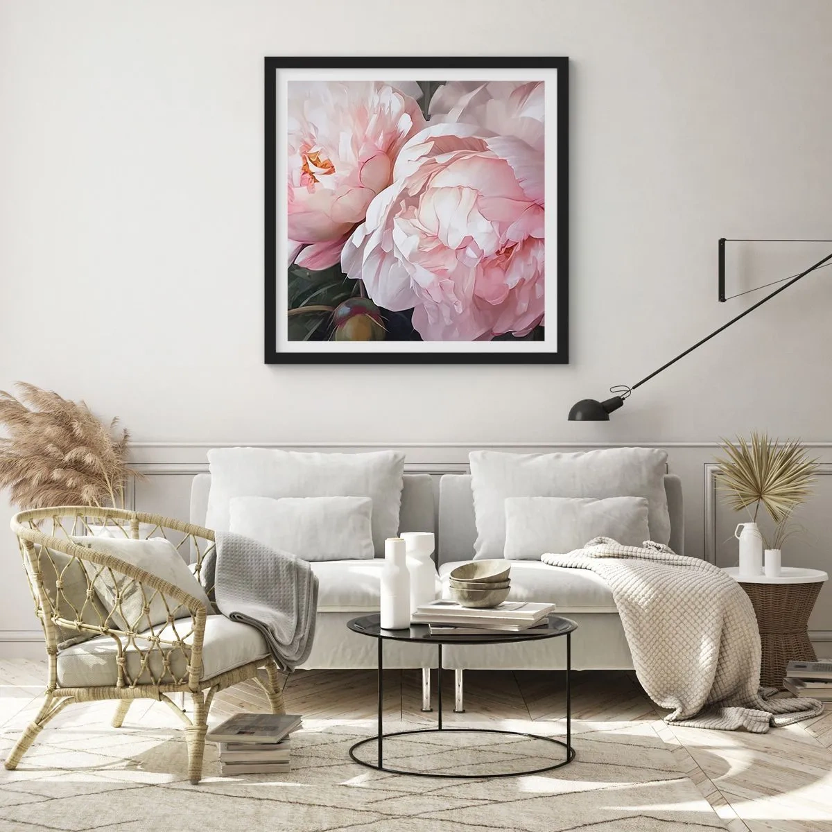 Plakát v černém rámu - Uchytnuté v rozkvětu - 60x60 cm