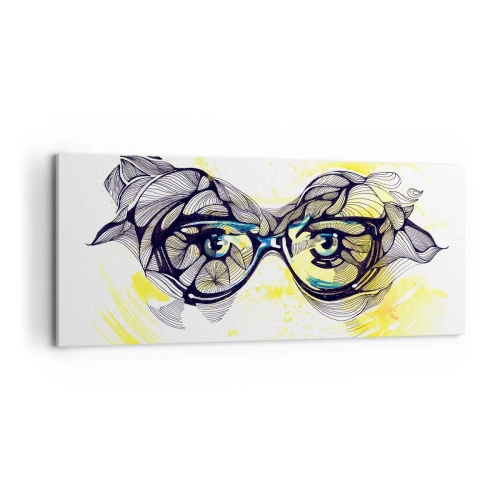 Obraz na plátně - Přes modré brýle - 100x40 cm