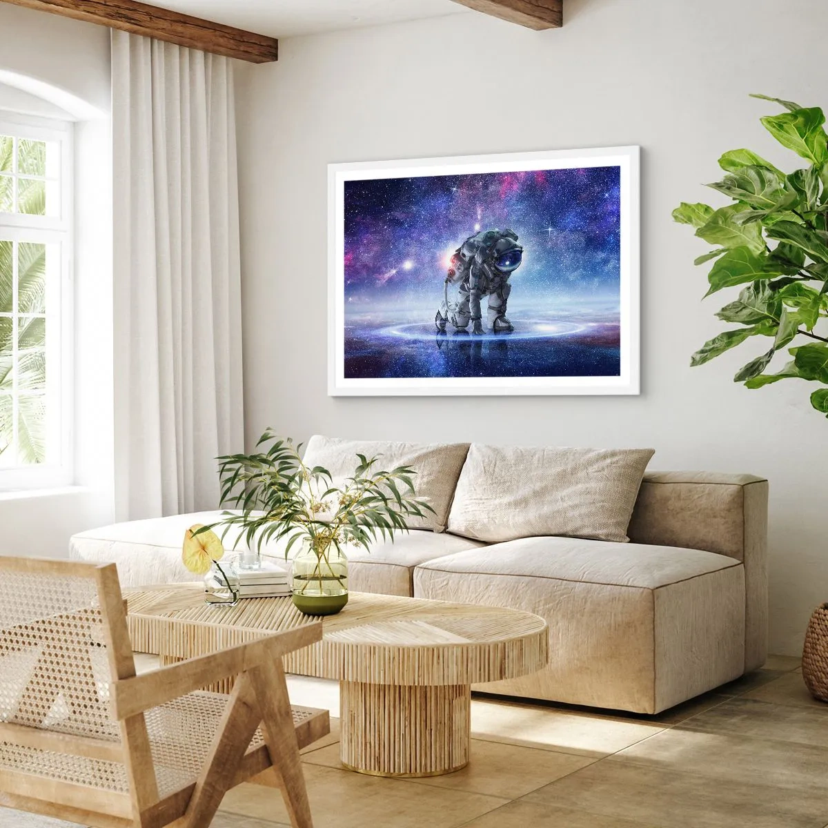 Plakát v bílém rámu - Hvězdné nebe nade mnou - 50x40 cm