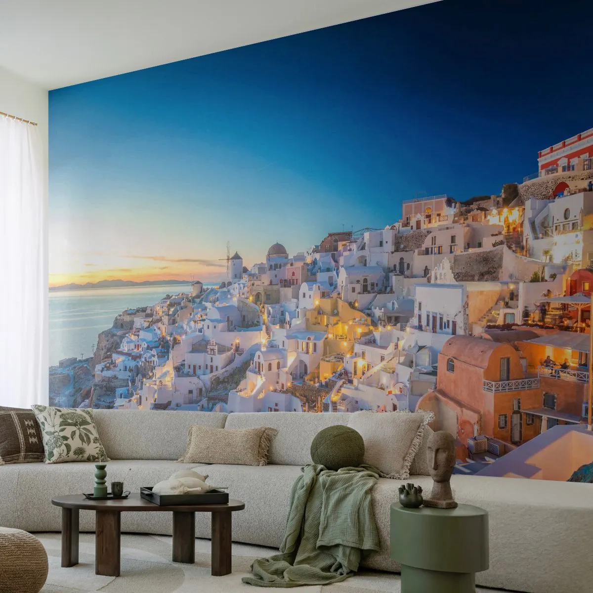 Fototapeta Premium Sand - Esence Řecka - Santorini, Architektura, Řecko - 100x70 cm