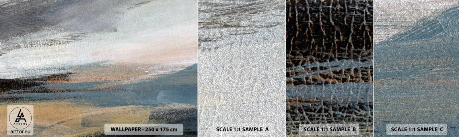 Vzor Fototapety Premium Sand - Abstrakce: severní krajina - Kus, Abstrakce, Minimalismus - 100x30 cm