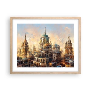 Plakát v rámu světlý dub - Město měst - 50x40 cm