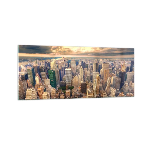 Obraz na skle - Pozlacené Metropolis - 100x40 cm