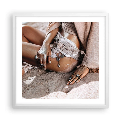Plakát v bílém rámu - Vyplavena na břeh? - 50x50 cm