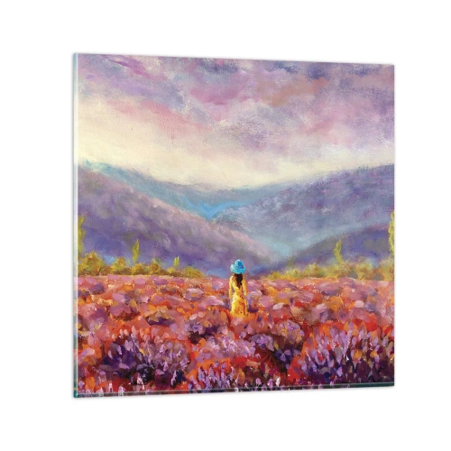 Obraz na skle - V levandulovém světě - 70x70 cm