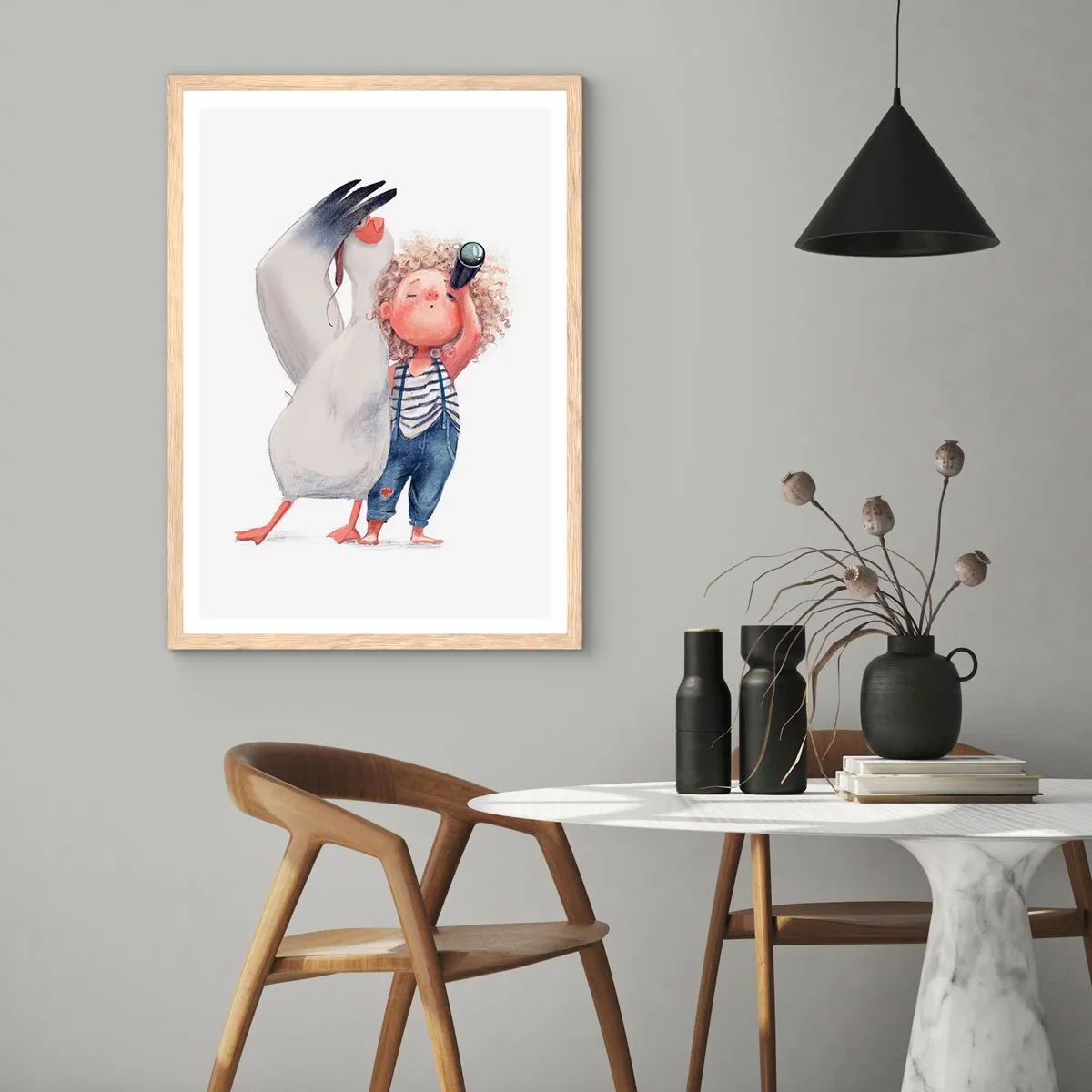 Plakát v rámu světlý dub - Plán na skvělou cestu - 40x50 cm