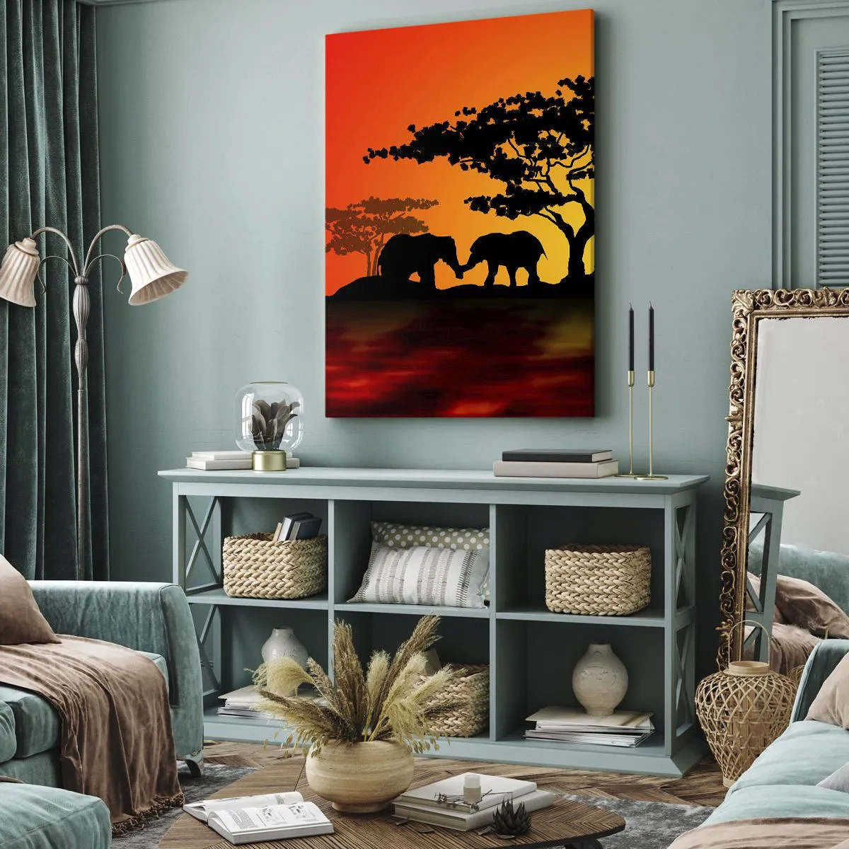 Obraz na plátně - Setkání na savaně - 50x70 cm