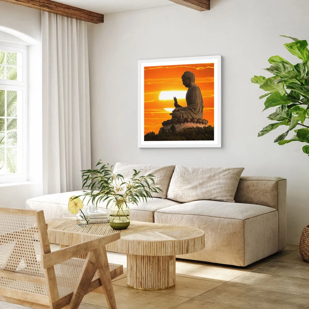 Plakát v bílém rámu - Bez strachu ze světa - 50x50 cm