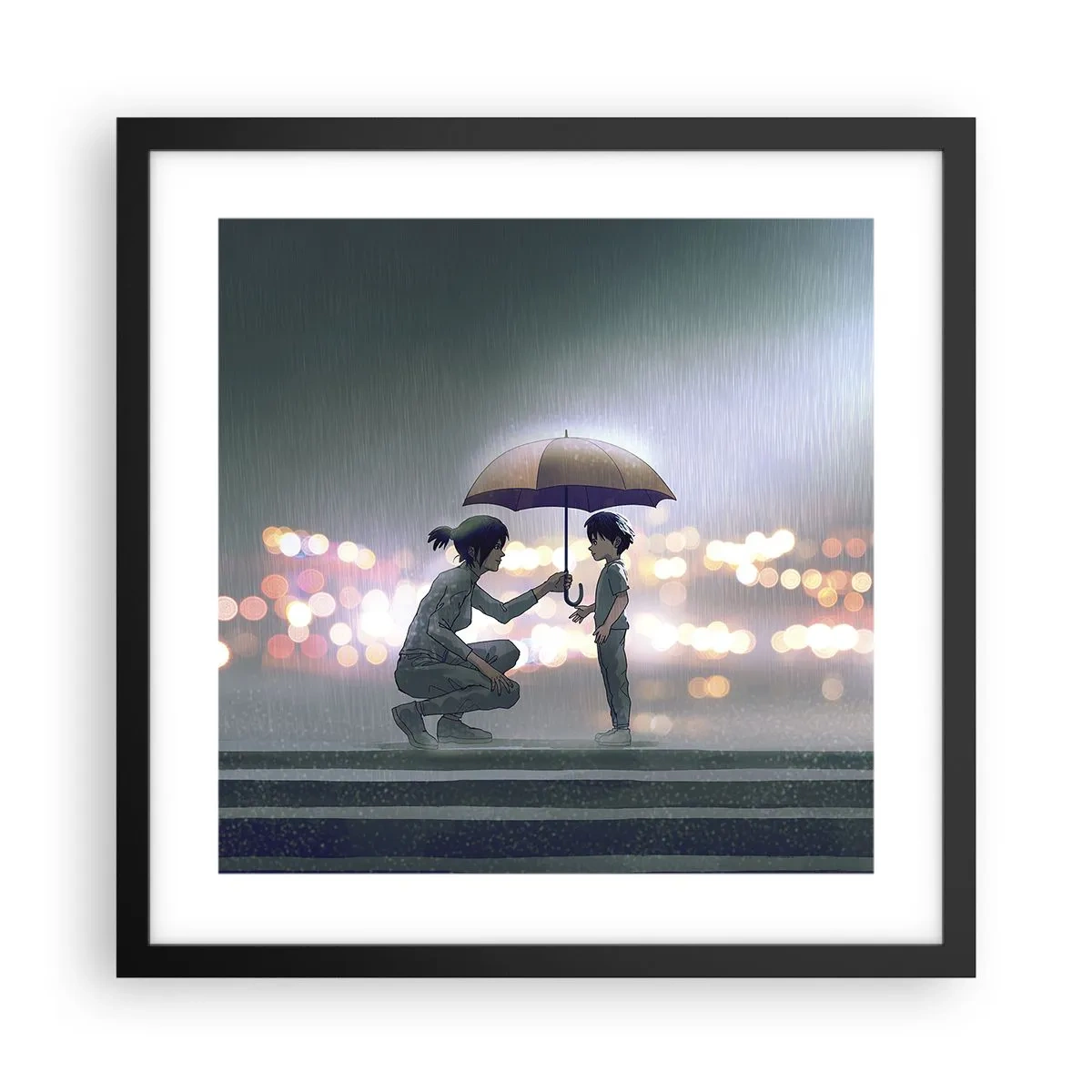 Plakát v černém rámu - A vše je v pořádku - 40x40 cm