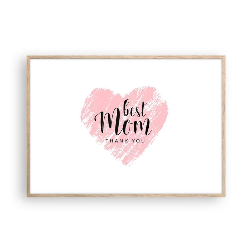 Plakát v rámu světlý dub - Vždy pravá chvíle - 100x70 cm