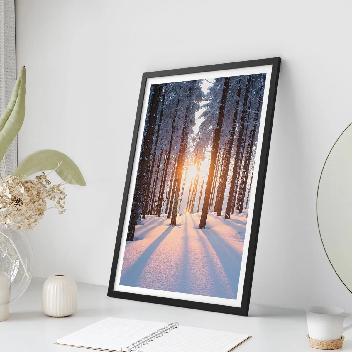 Plakát v černém rámu - Jasně černé na bílém - 61x91 cm