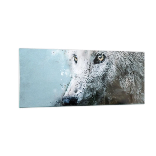 Obraz na skle - Seznamte se s vlčí duší - 100x40 cm