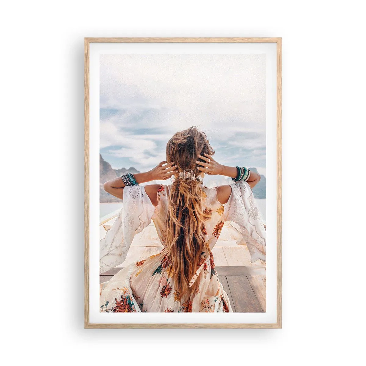 Plakát v rámu světlý dub - Na cestě ke štěstí - 61x91 cm