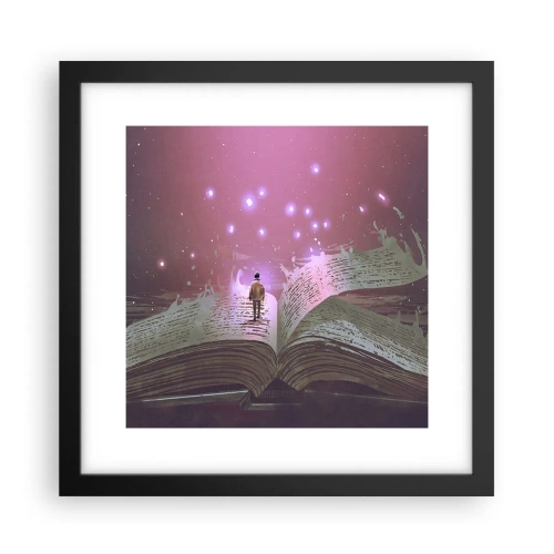 Plakát v černém rámu - Pozvánka do jiného světa - přečti si to! - 30x30 cm