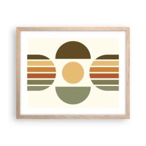 Plakát v rámu světlý dub - V barvách země - 50x40 cm