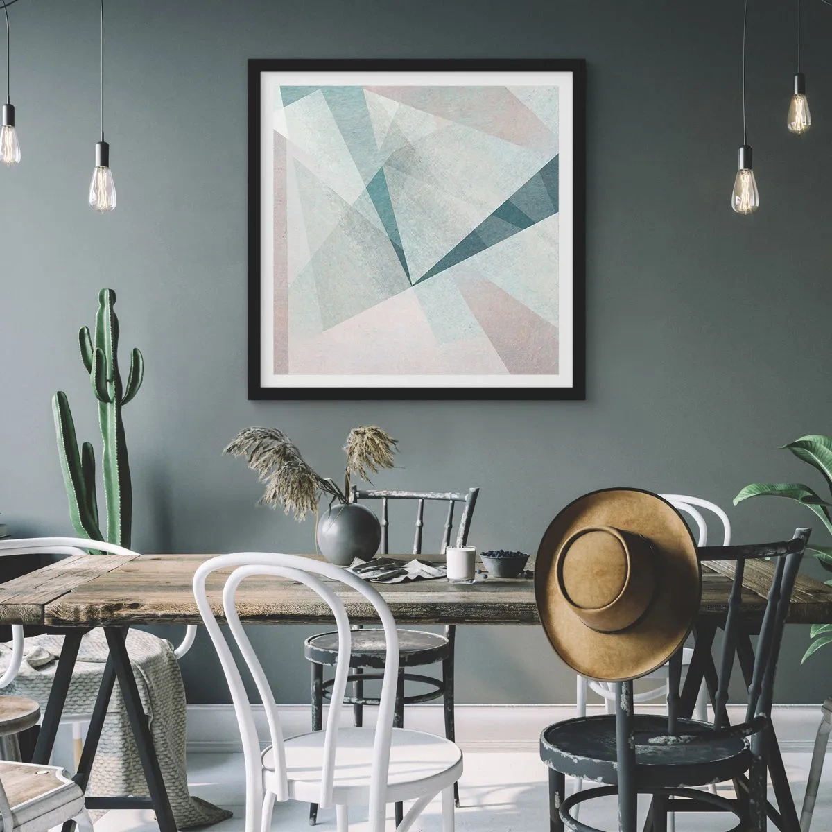 Plakát v černém rámu - V klidu, ale dynamicky - 60x60 cm