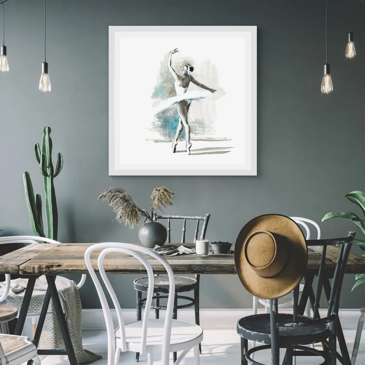 Plakát v bílém rámu - Zakletá do labutě - 50x50 cm