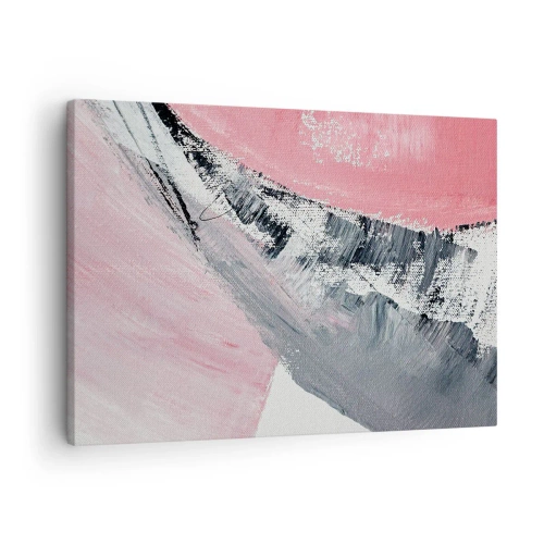 Obraz na plátně - Abstraktní kompozice v odstínech růžové a šedé. - 70x50cm - Sladěná kompozice - Moderní nástěnná dekorace do obývacího pokoje a ložnice ARTTOR
