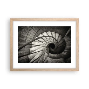 Plakát v rámu světlý dub - Nahoru po schodech, dolů po schodech - 40x30 cm