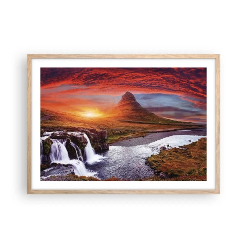 Plakát v rámu světlý dub - Pohled na Středozem - 70x50 cm