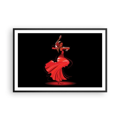 Plakát v černém rámu - Žhavá duše flamenco - 91x61 cm