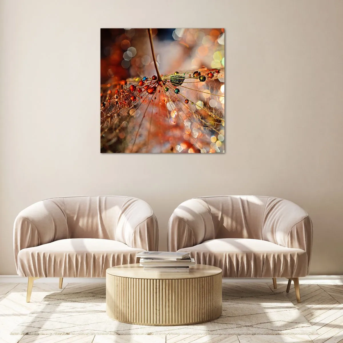 Obraz na skle - Navlečeno na pavučinu - 70x70 cm