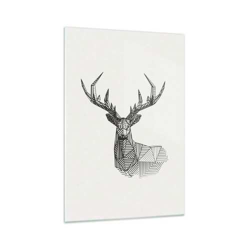 Obraz na skle - Jelen v kubistickém stylu - 70x100 cm