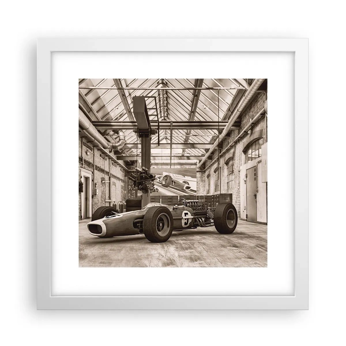 Plakát v bílém rámu - Odpočinek vítěze - 30x30 cm