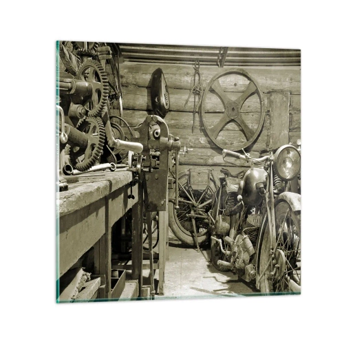 Obraz na skle - V kůlně strýce Vládi - 40x40 cm