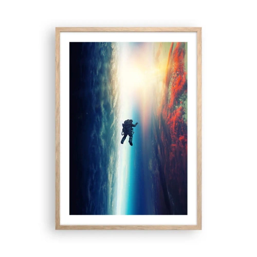 Plakát v rámu světlý dub - Tváří v tvář vesmíru - 50x70 cm