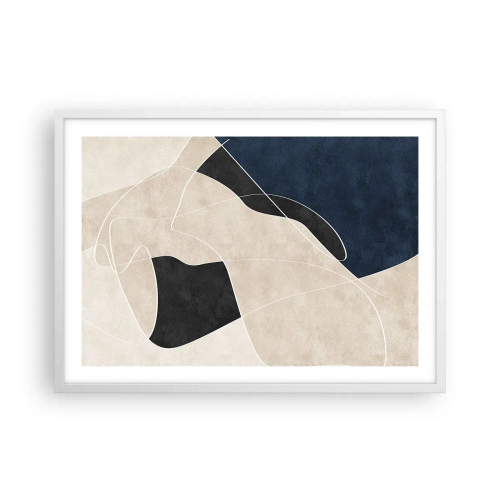 Plakát v bílém rámu - Abstraktní kompozice – kontrast barev - 70x50 cm