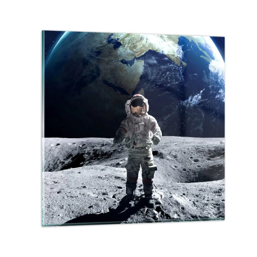 Obraz na skle - Pozdravy s Měsíce - 70x70 cm