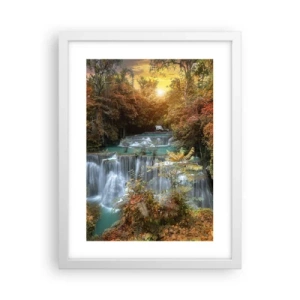 Plakát v bílém rámu - Ukrytý poklad lesa - 30x40 cm