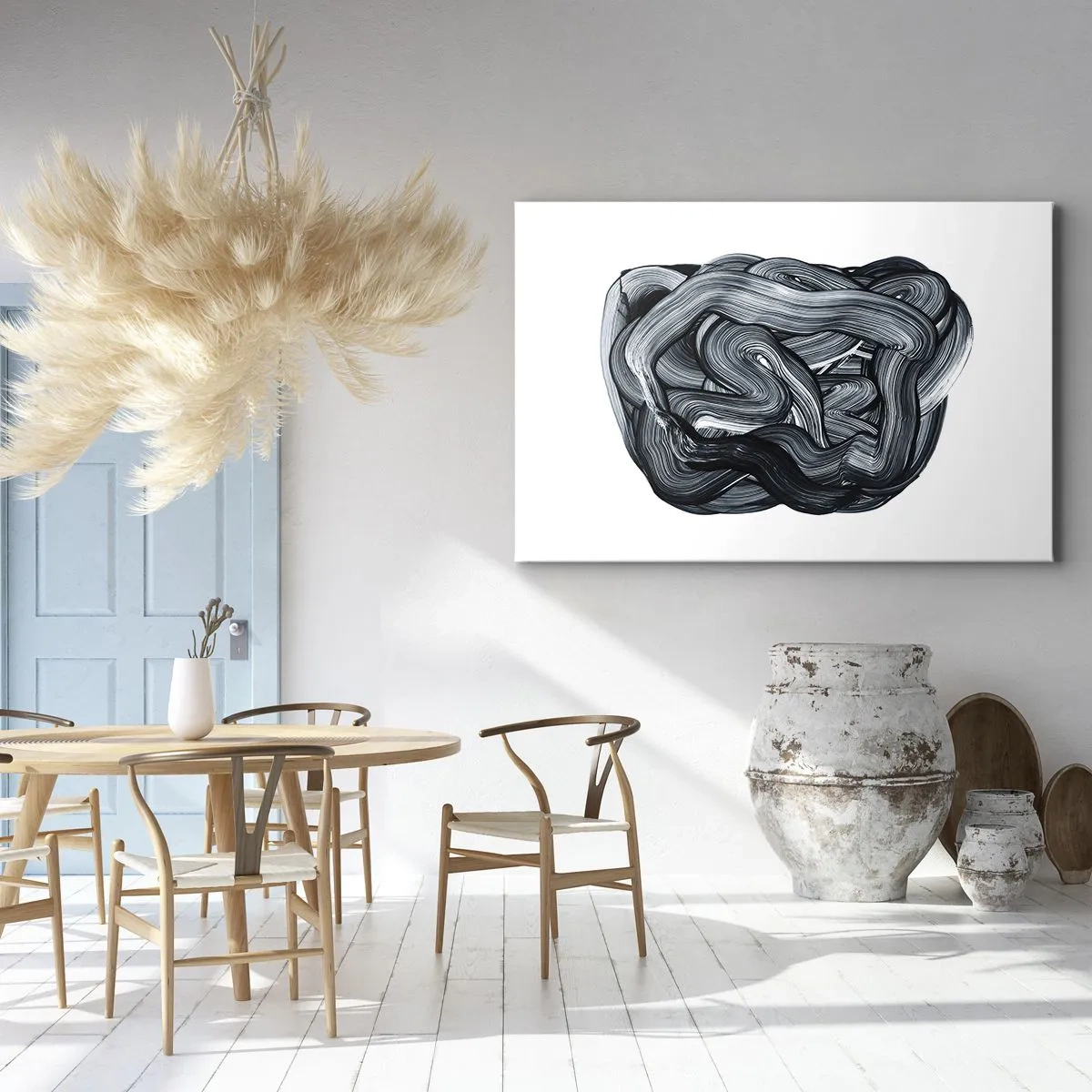 Obraz na plátně - Abstraktní kompozice v odstínech šedé - 70x50cm - Není to tak jednoduché - Moderní nástěnná dekorace do obývacího pokoje a ložnice ARTTOR