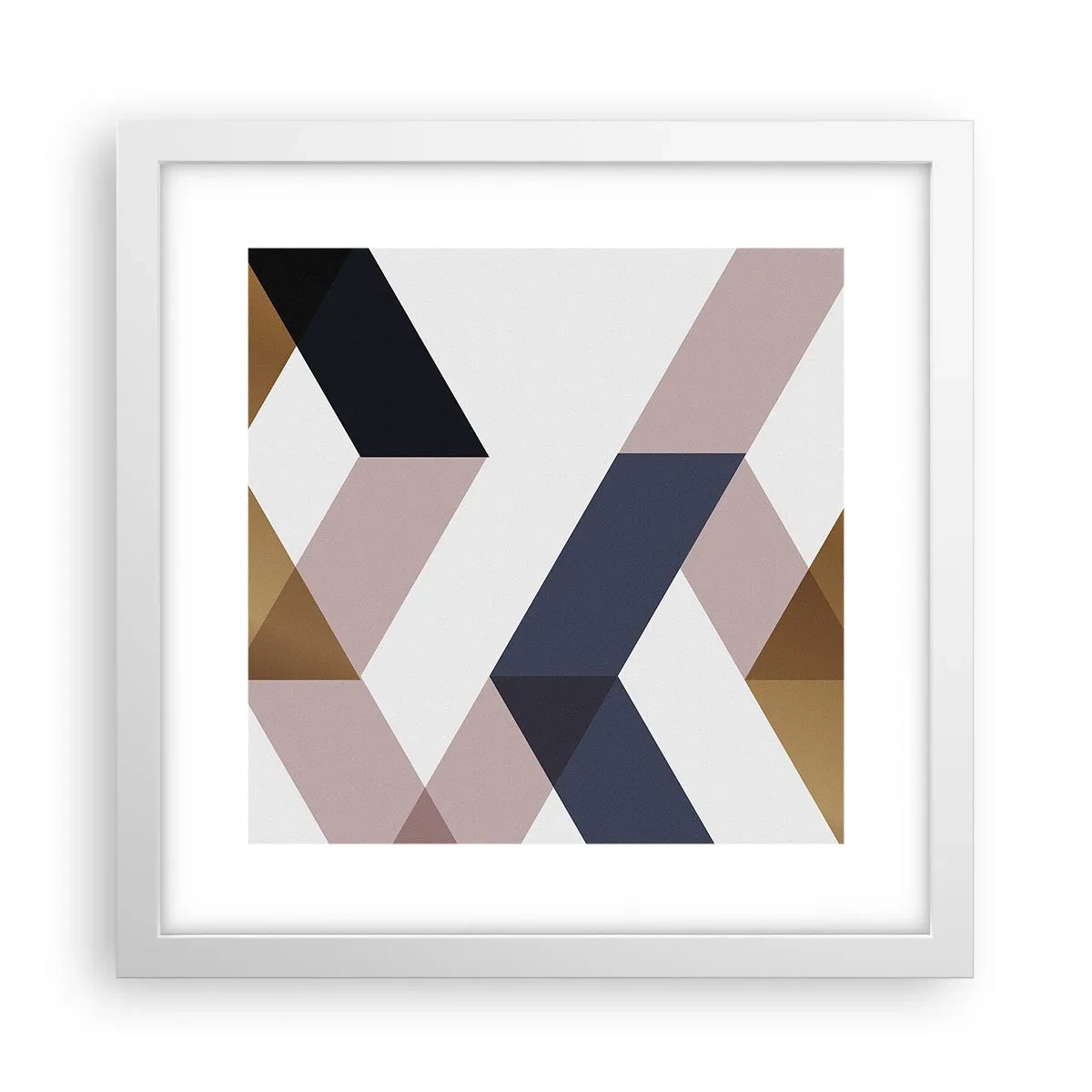 Plakát v bílém rámu - Roviny a úhly - 30x30 cm