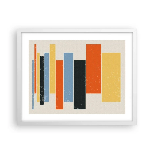 Plakát v bílém rámu - Záznam hudby - 50x40 cm