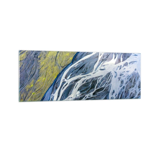 Obraz na skle - Jeskynní malby přírody - 140x50 cm