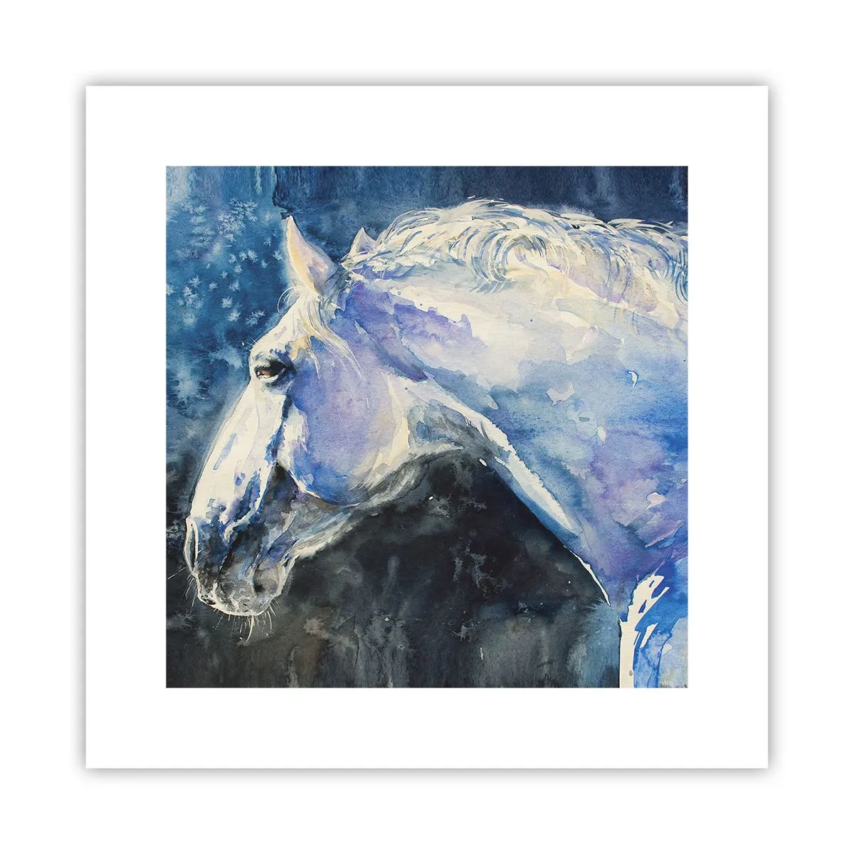 Plakát - Portrét v modré záři - 30x30 cm