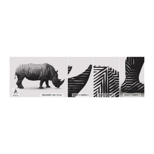 Fototapeta Vzorek Standard Eco - Geometrická krása přírody - Zvířata, Nosorožec, Grafika - 100x30 cm