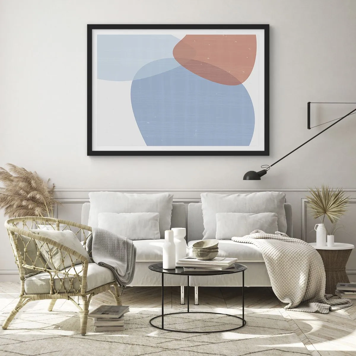 Plakát v černém rámu - Pastelové vztahy - 70x50 cm