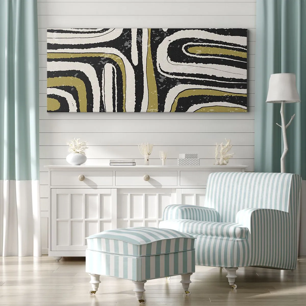 Obraz na plátně - Kompozice: trakty a uličky - 160x50 cm